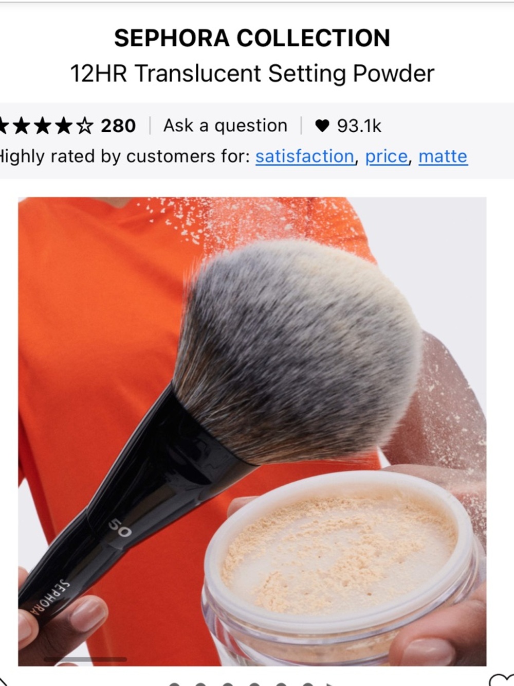 Sephora Translucent Loose Setting Powder. - Picture 4 of 6
